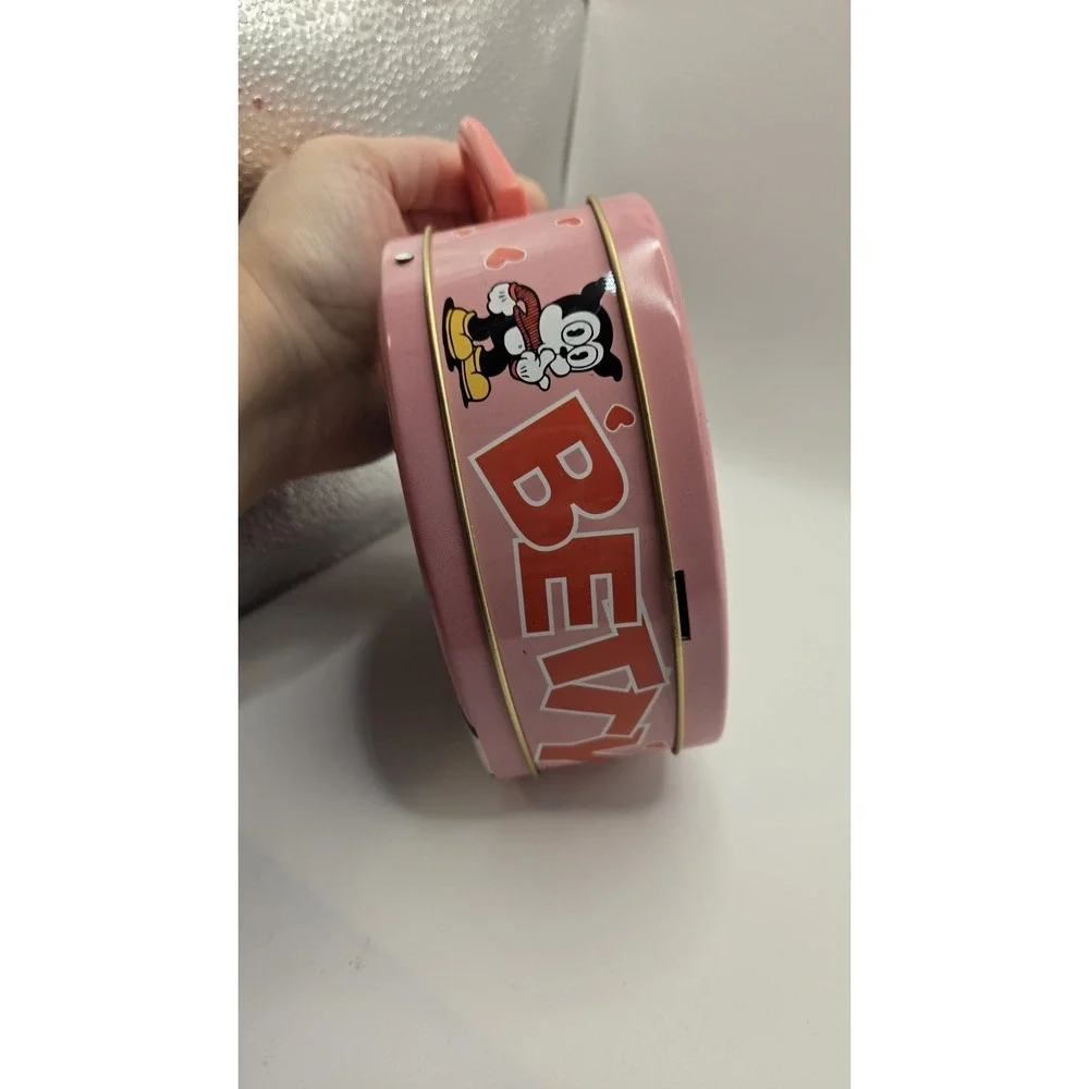 Betty Boop Heart Shaped Tin Purse Handbag Pink 1999 Fleischer Studios Vintage